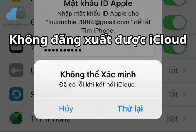 không đăng xuất được icloud